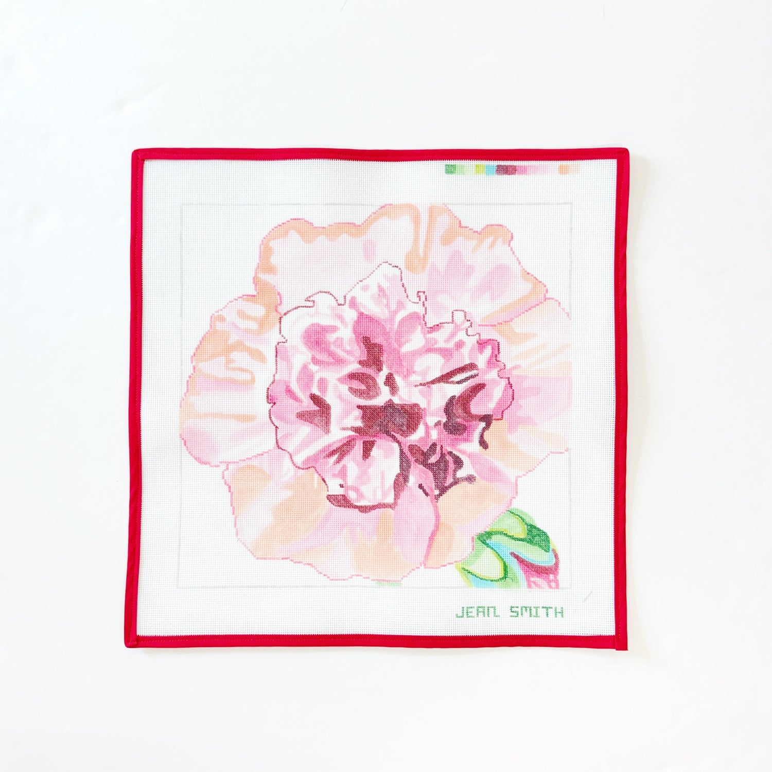 Ruffled HollyhockJean SmithCanvasThe Red Thread Atelier