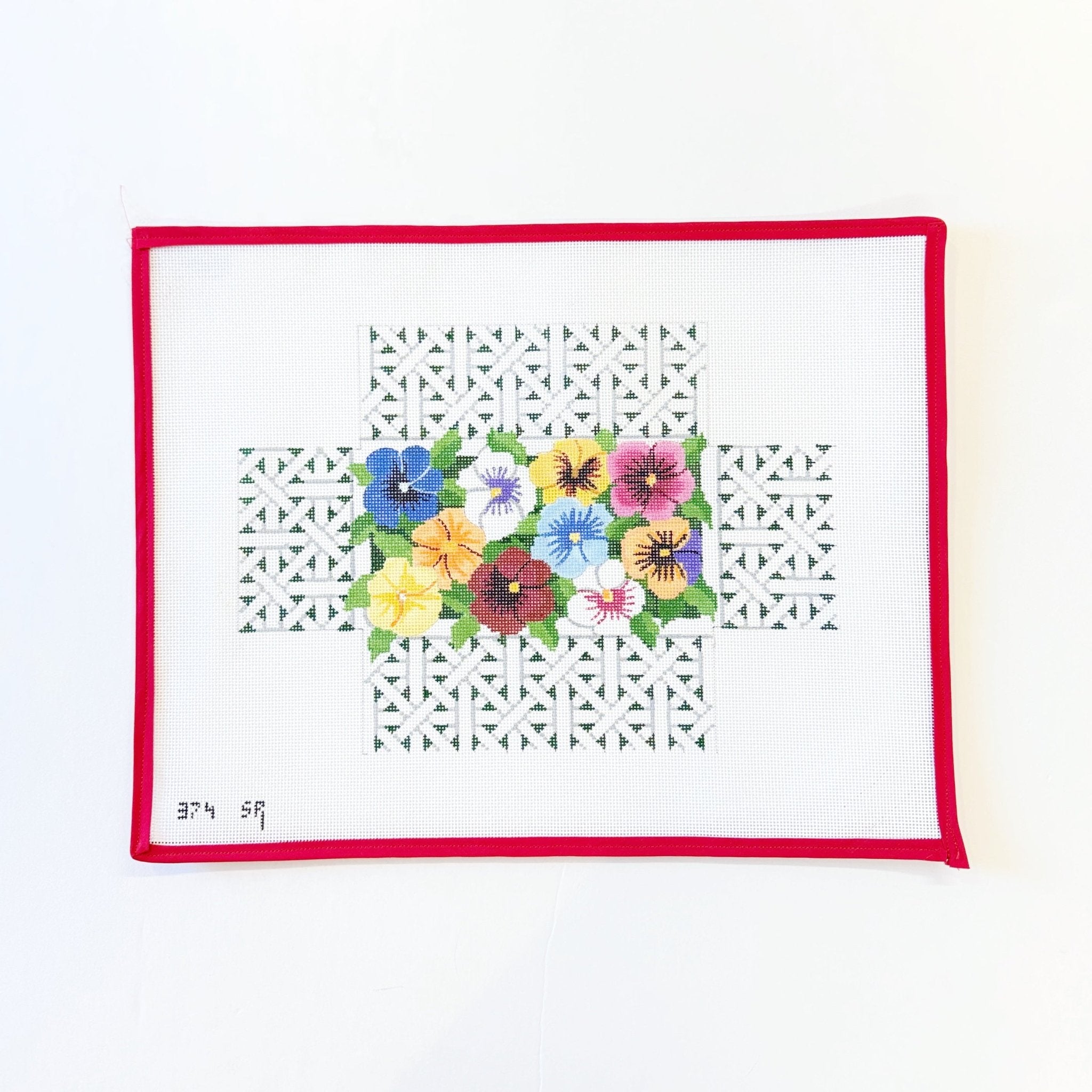 Pansy Basket Brick CoverSusan RobertsCanvasThe Red Thread Atelier