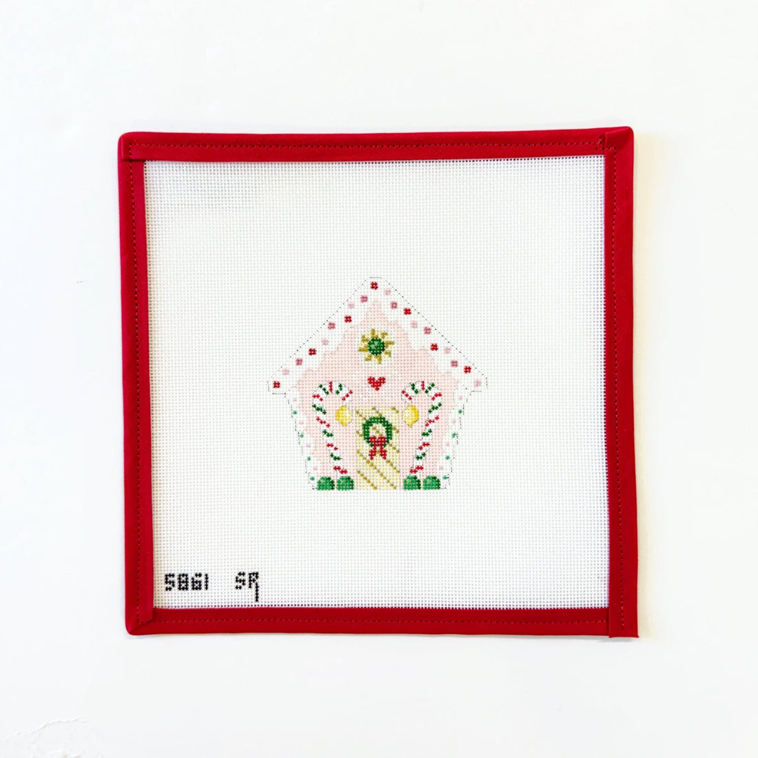 Pink Gingerbread HouseSusan RobertsCanvasThe Red Thread Atelier