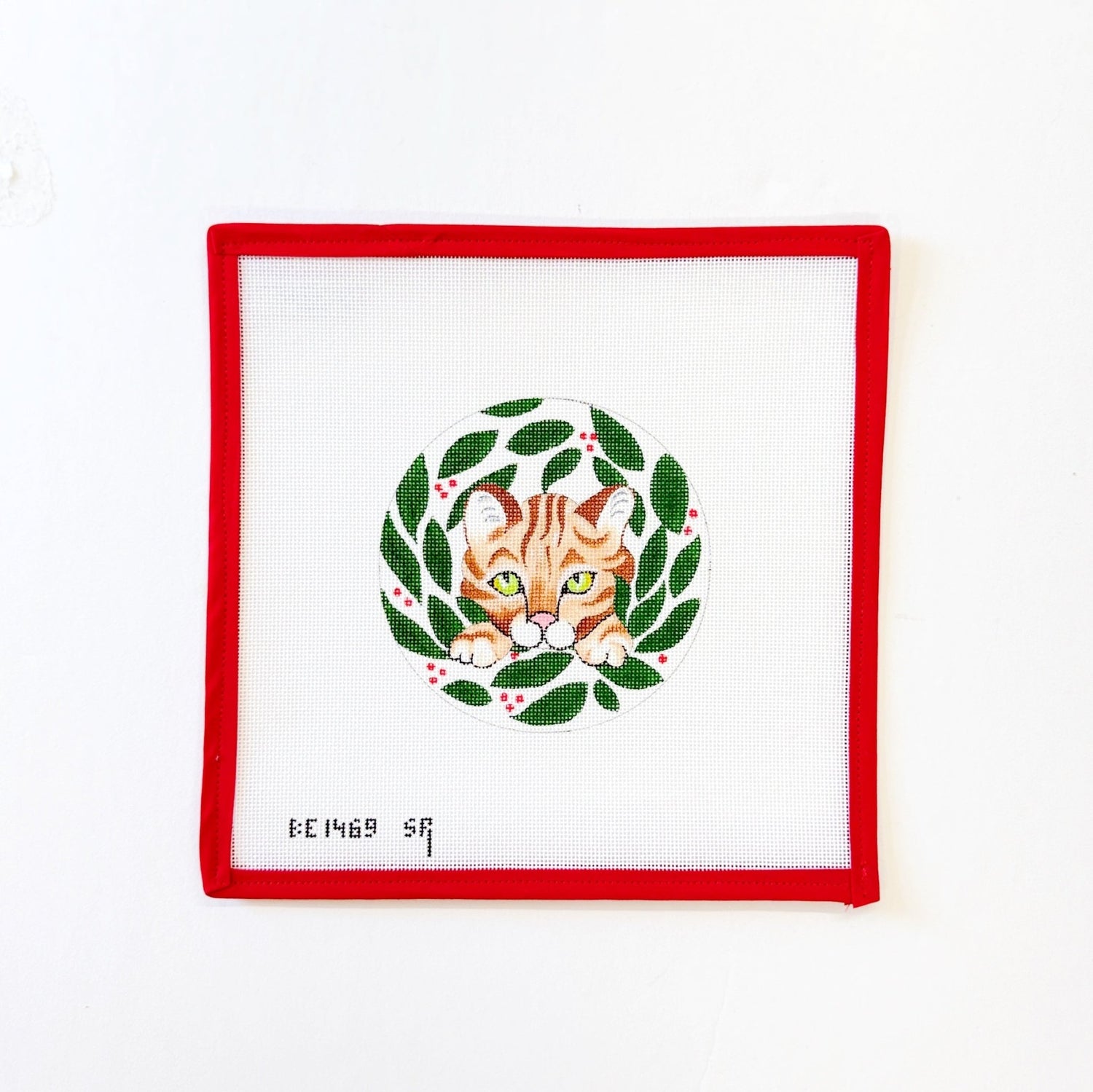 Kitten in WreathSusan RobertsCanvasThe Red Thread Atelier