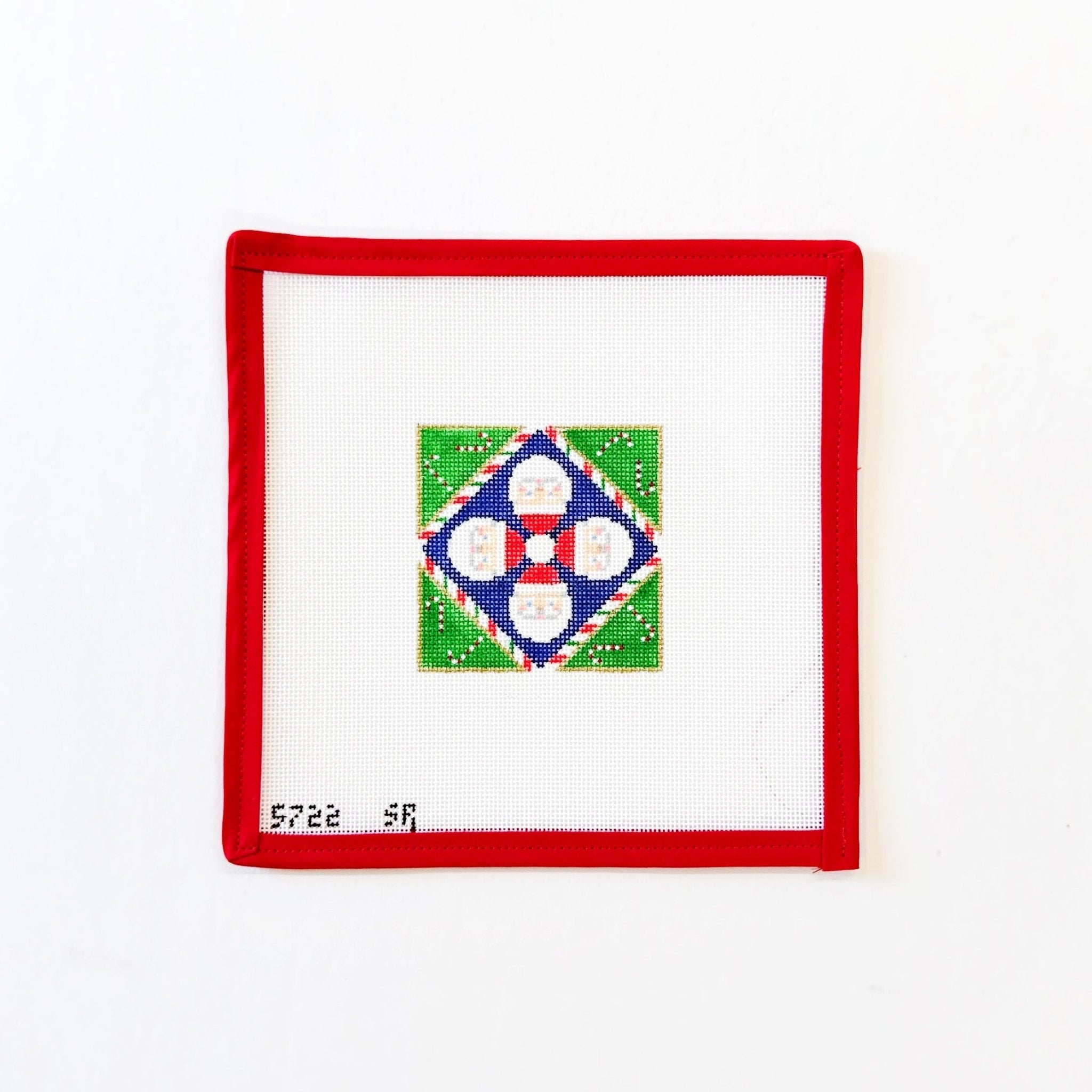 Santa Faces OrnamentSusan RobertsCanvasThe Red Thread Atelier