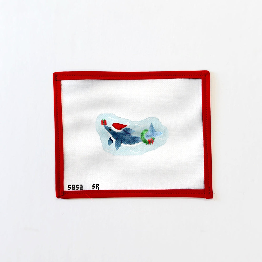 Whale Spouting OrnamentSusan RobertsCanvasThe Red Thread Atelier