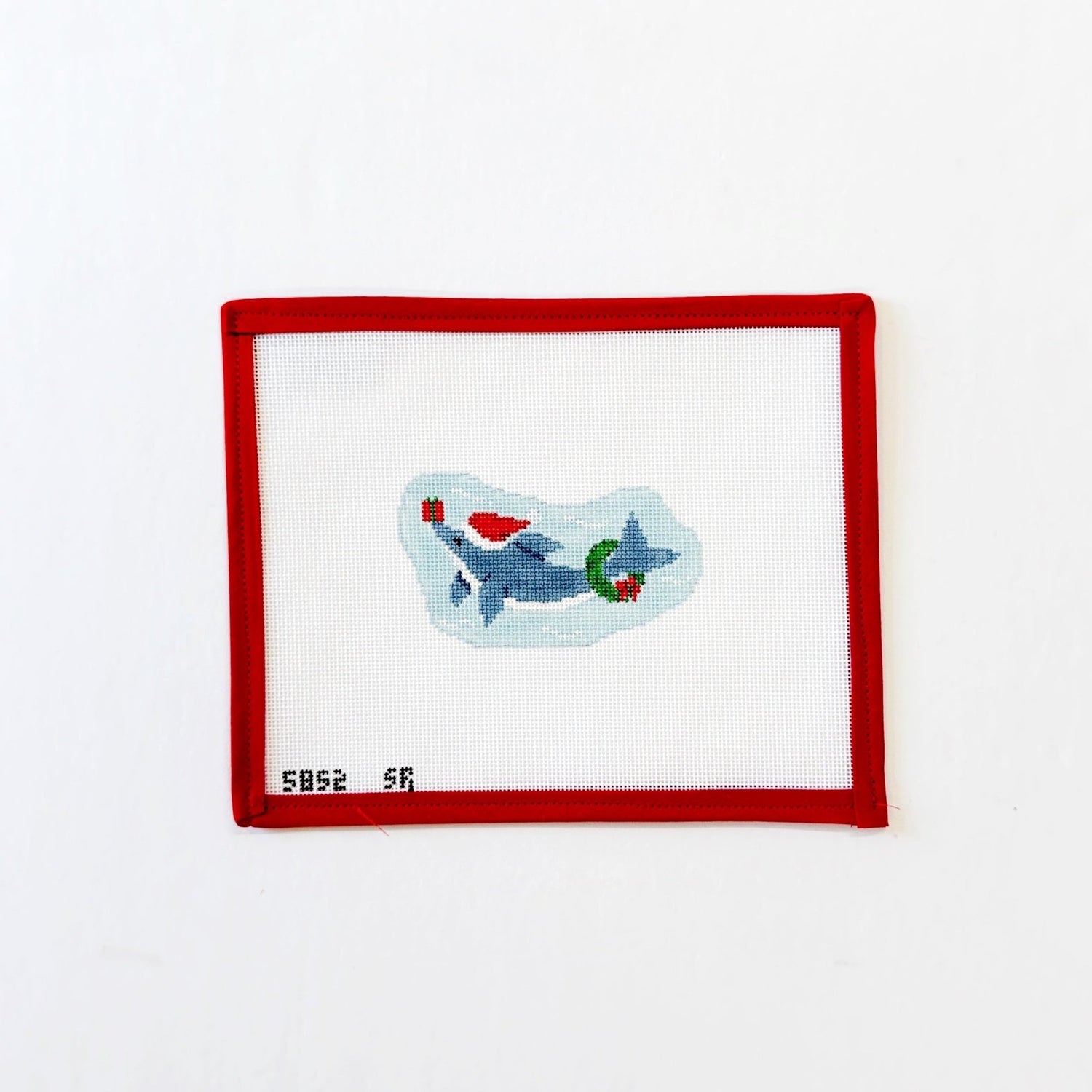 Whale Spouting OrnamentSusan RobertsCanvasThe Red Thread Atelier