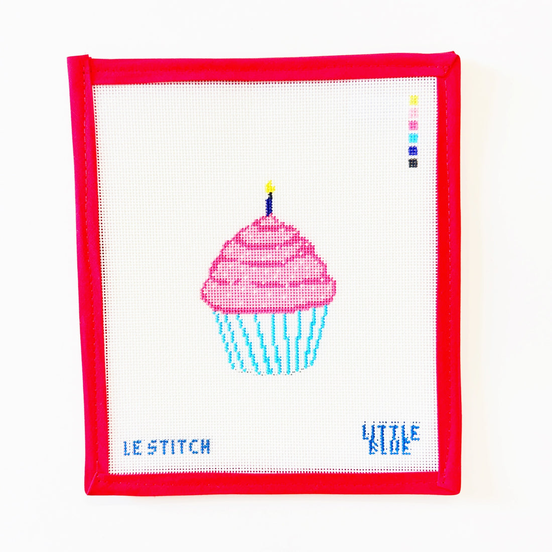 Cupcake w CandleLe StitchCanvasThe Red Thread Atelier