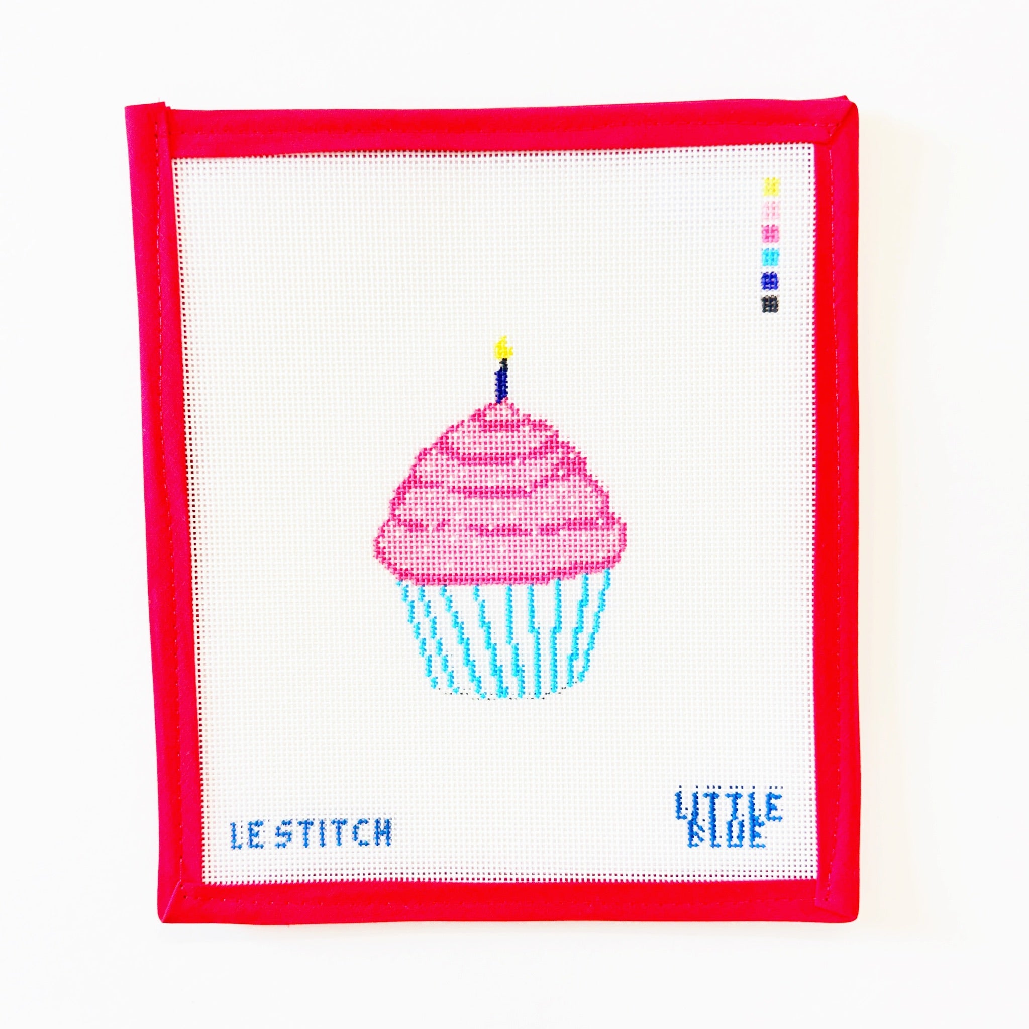 Cupcake w CandleLe StitchCanvasThe Red Thread Atelier