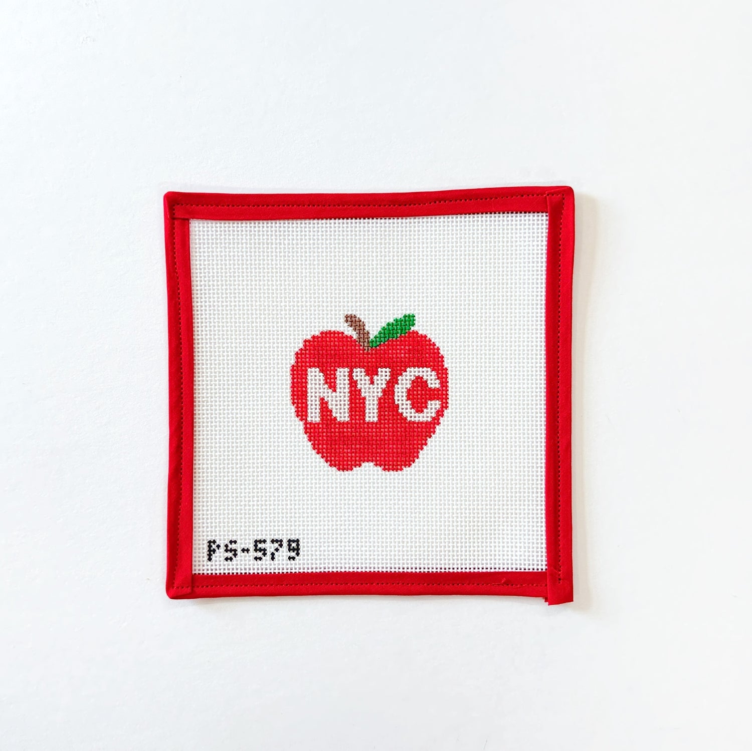 NYC ApplePainted StitchCanvasThe Red Thread Atelier