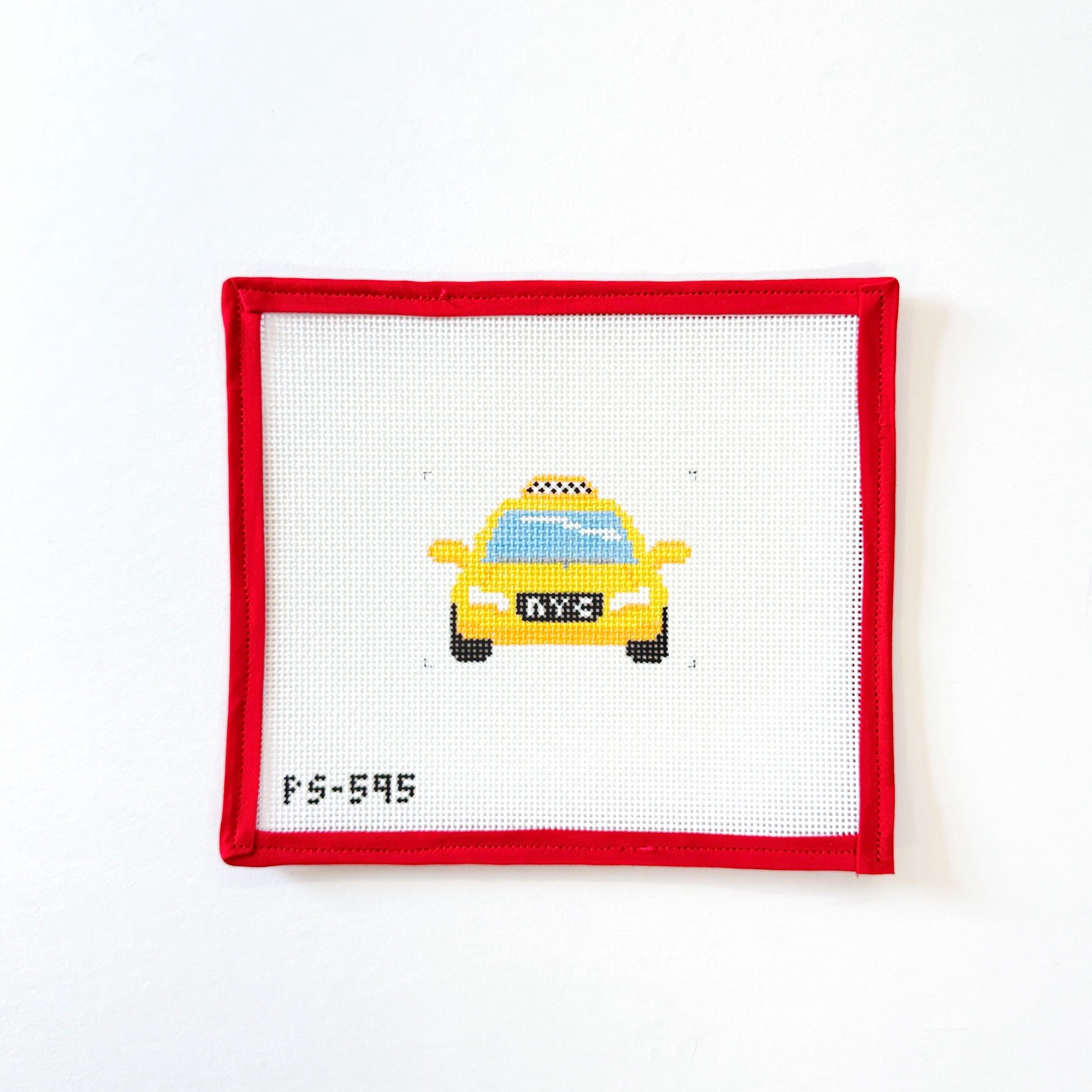 NY Taxi CabPainted StitchCanvasThe Red Thread Atelier