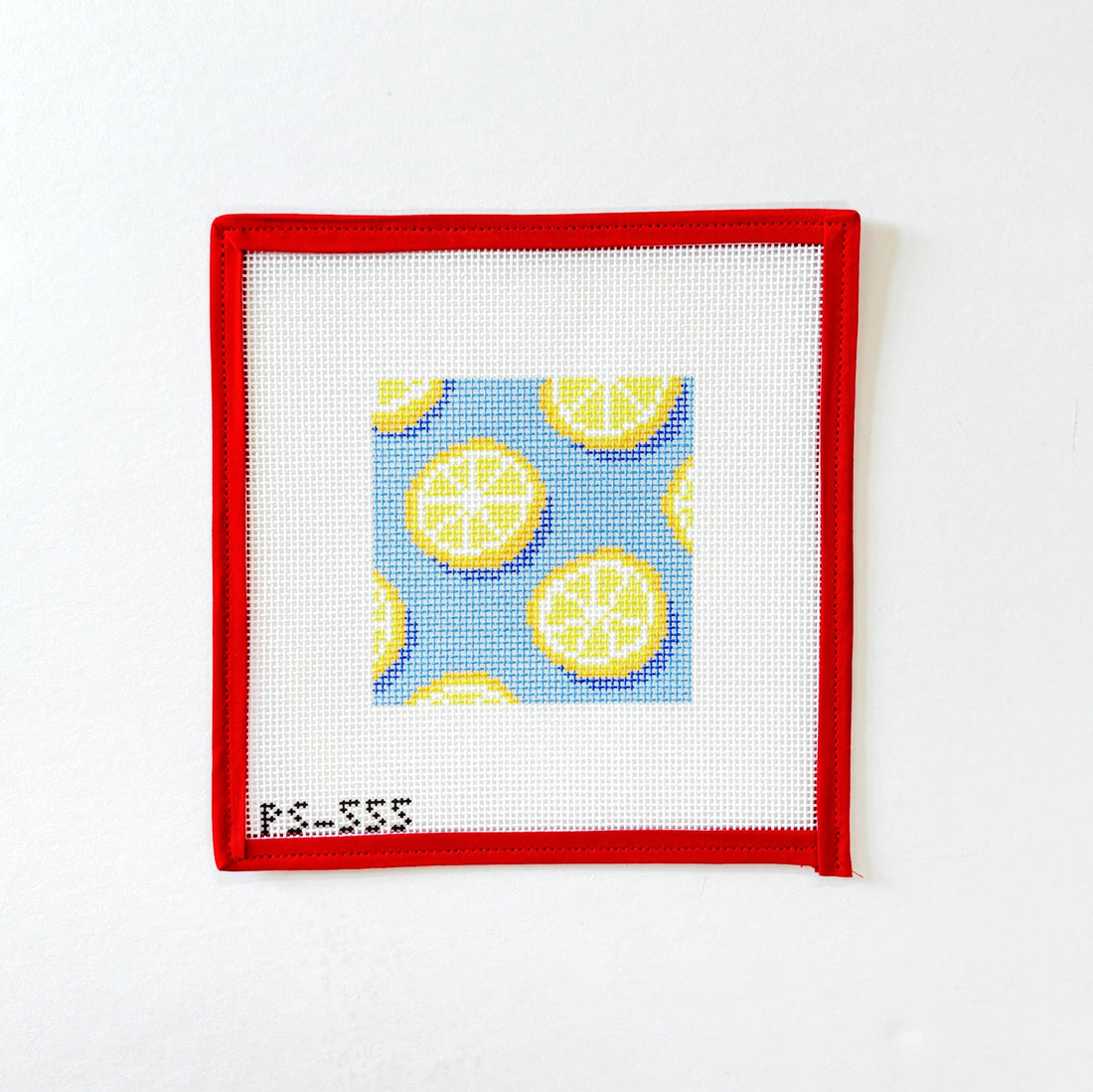Lemon CoasterPainted StitchCanvasThe Red Thread Atelier