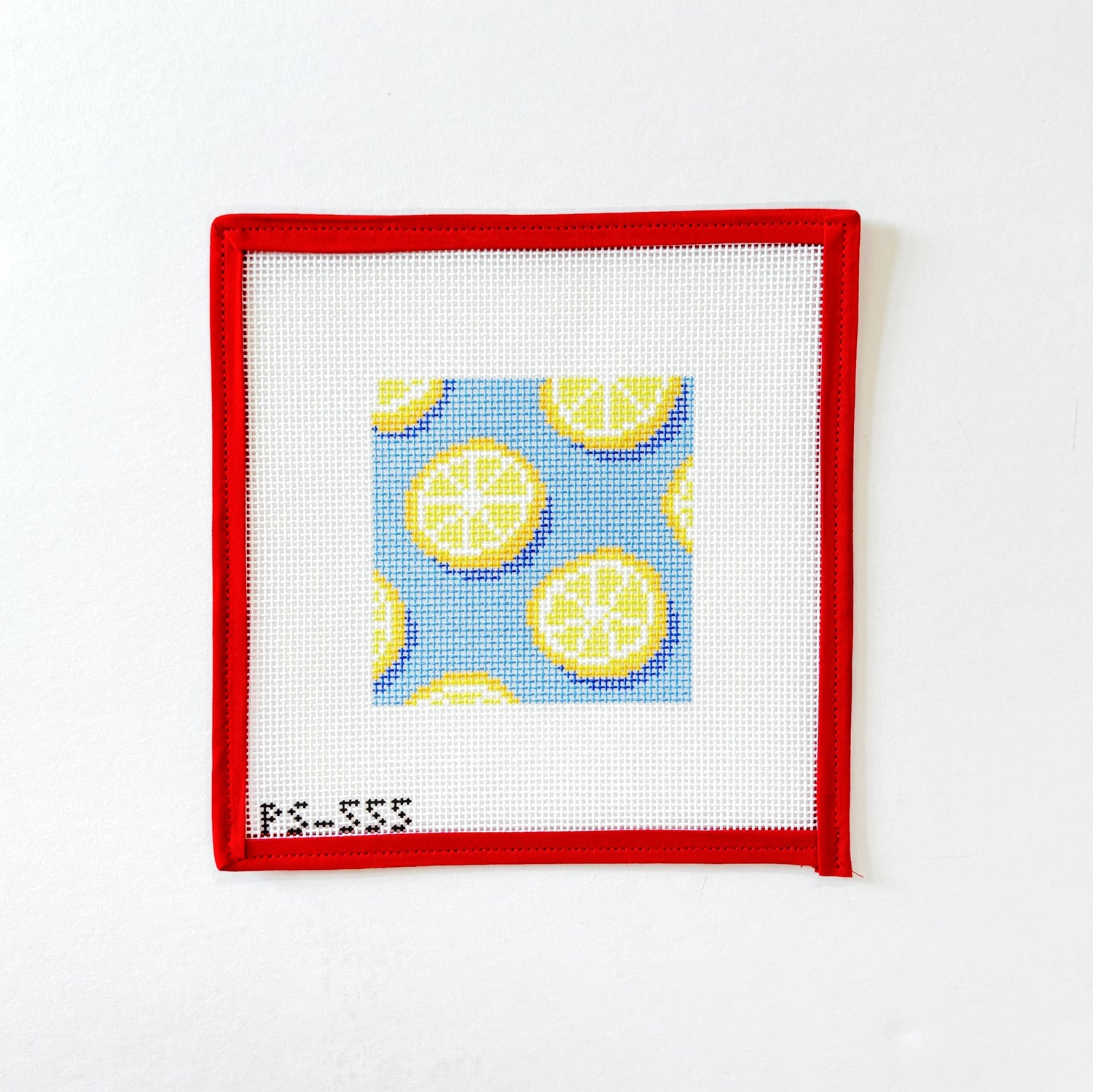 Lemon CoasterPainted StitchCanvasThe Red Thread Atelier