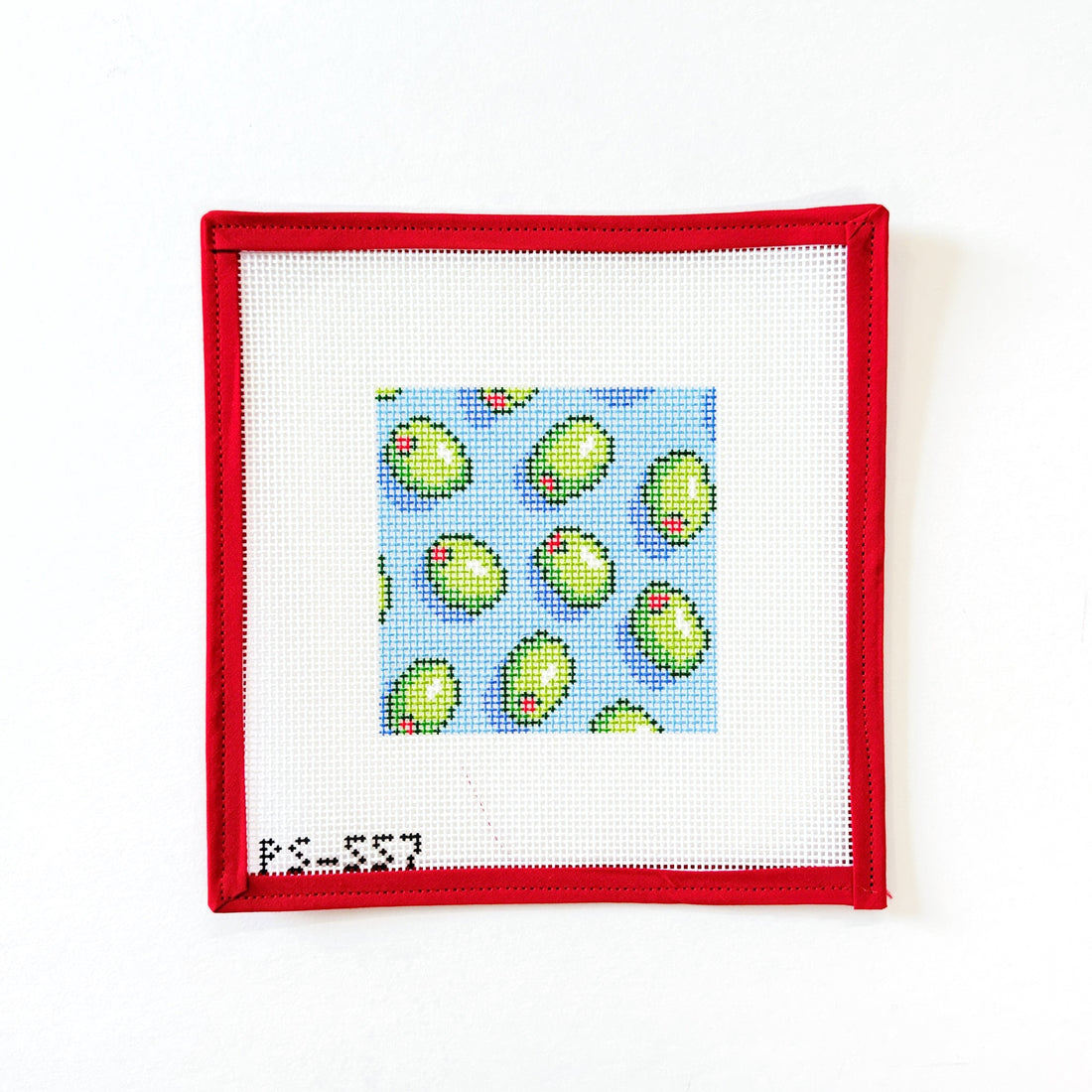 Olive CoasterPainted StitchCanvasThe Red Thread Atelier
