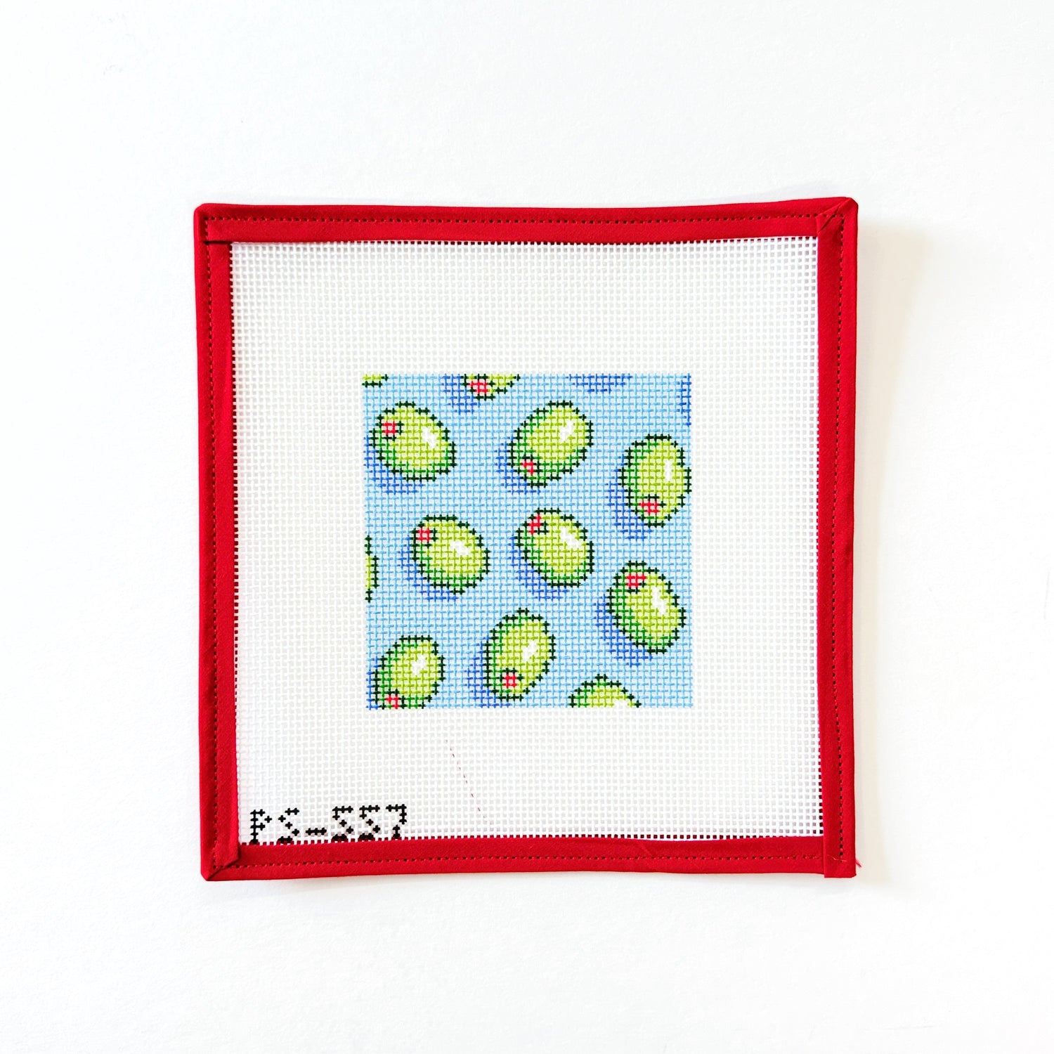 Olive CoasterPainted StitchCanvasThe Red Thread Atelier