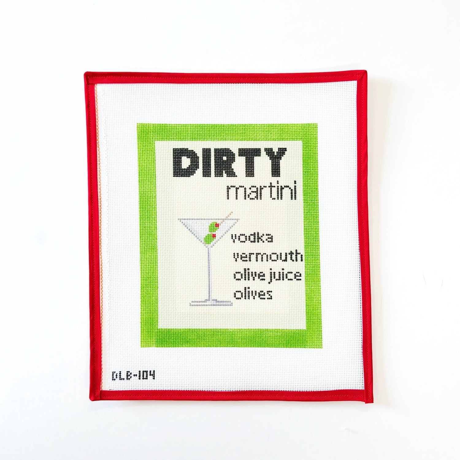 Dirty Martini Drink RecipePainted StitchCanvasThe Red Thread Atelier