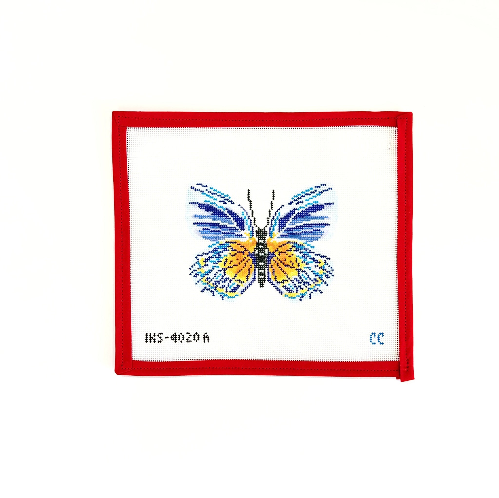 Butterfly Ornament - Blue AutumnInitial KCanvasThe Red Thread Atelier