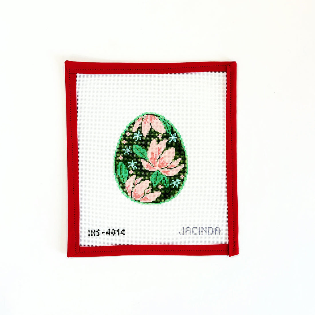 Flower Easter EggInitial KCanvasThe Red Thread Atelier
