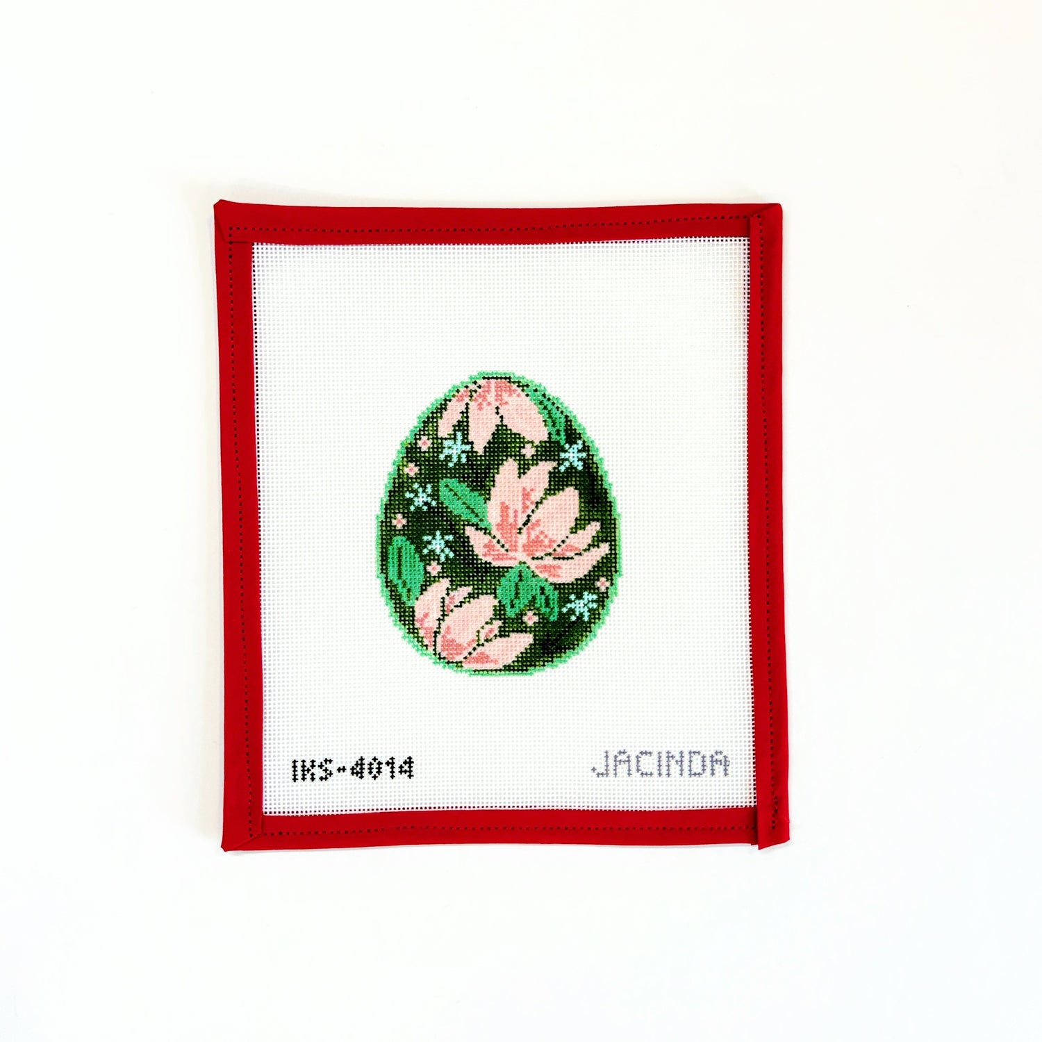 Flower Easter EggInitial KCanvasThe Red Thread Atelier