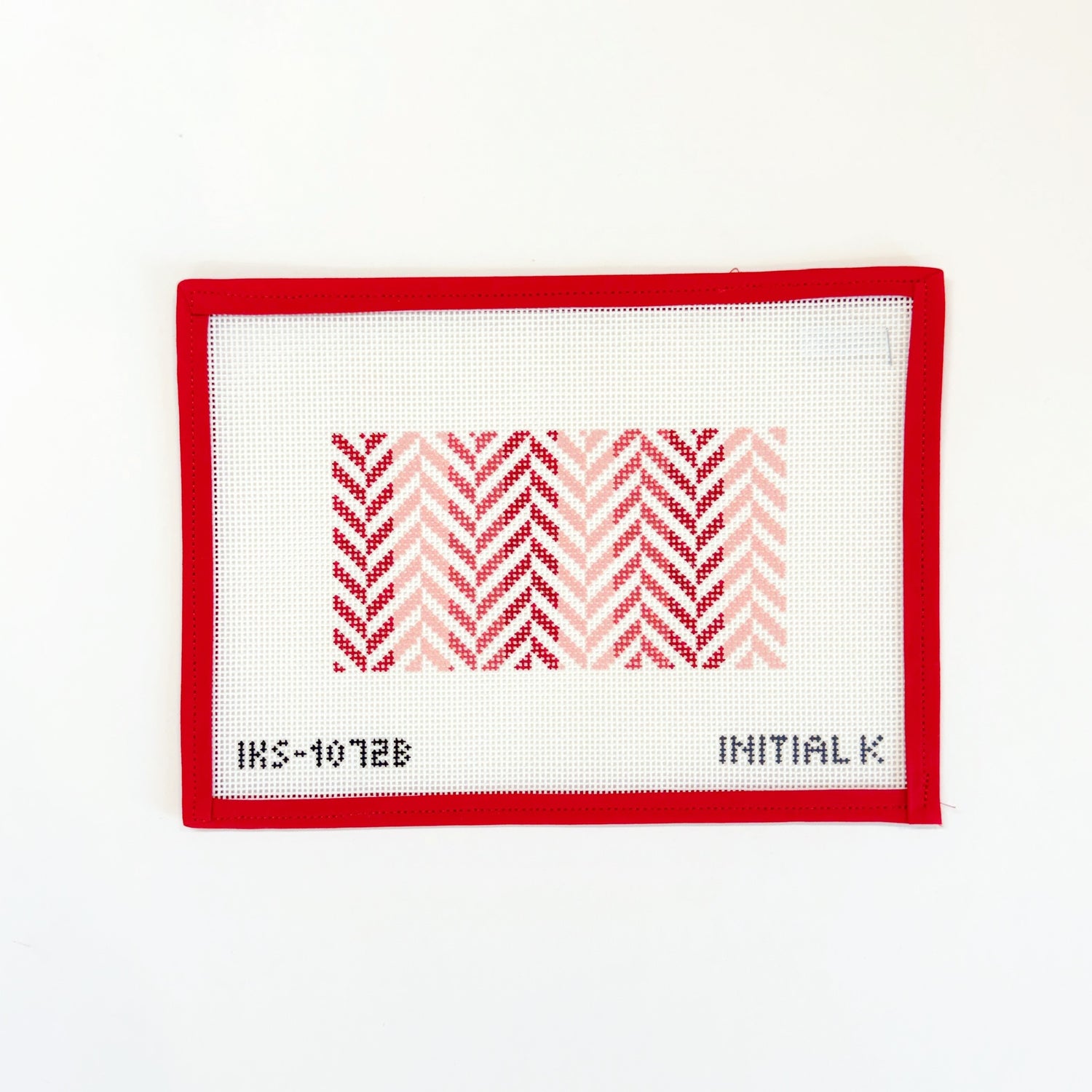 Mini Herringbone - CoralInitial KCanvasThe Red Thread Atelier