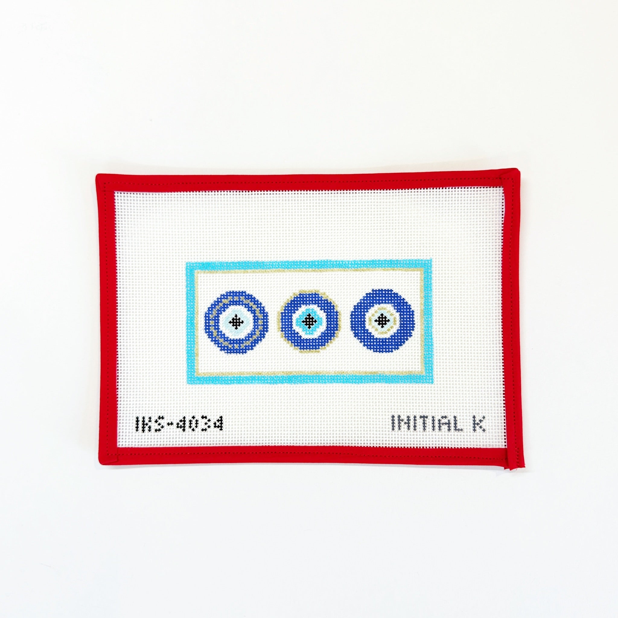 Mini Evil EyeInitial KCanvasThe Red Thread Atelier