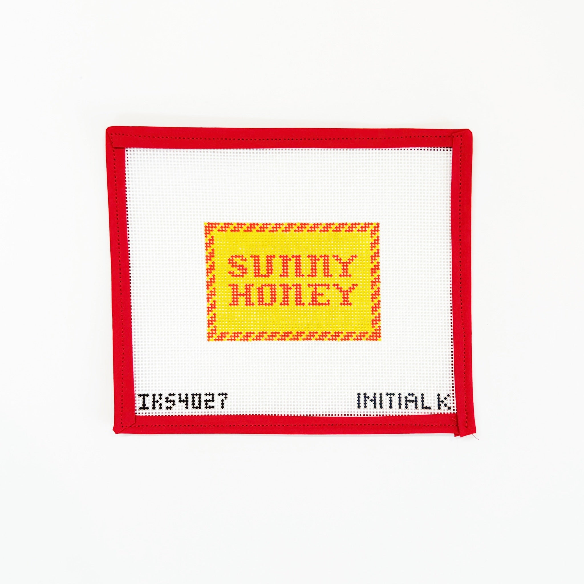 Sunny Honey Bag TagInitial KCanvasThe Red Thread Atelier