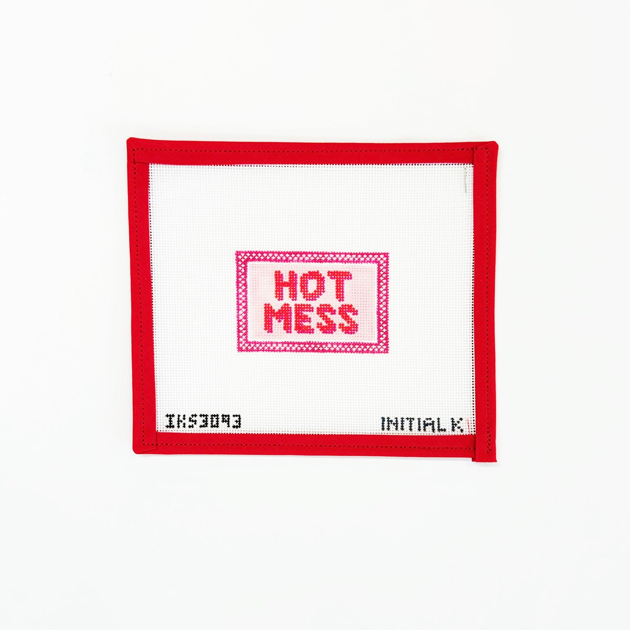 Hot Mess Bag TagInitial KCanvasThe Red Thread Atelier