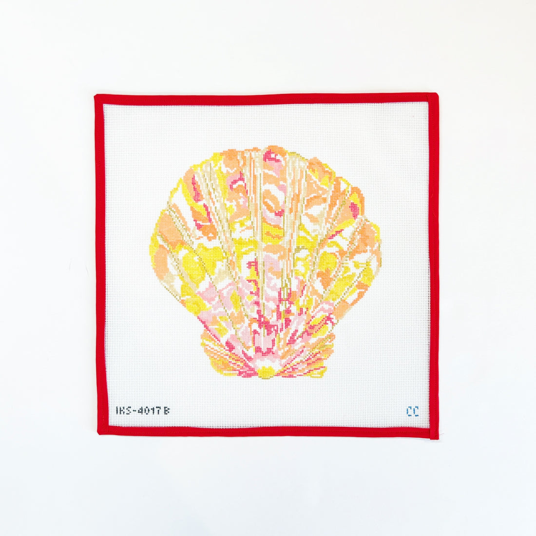 Large Sunrise SeashellInitial KCanvasThe Red Thread Atelier