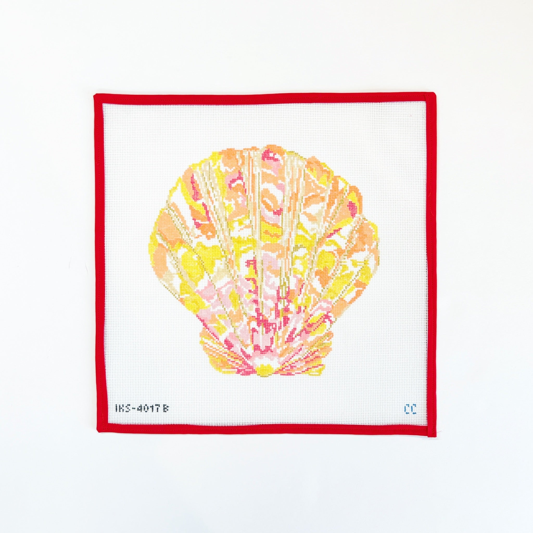 Large Sunrise SeashellInitial KCanvasThe Red Thread Atelier
