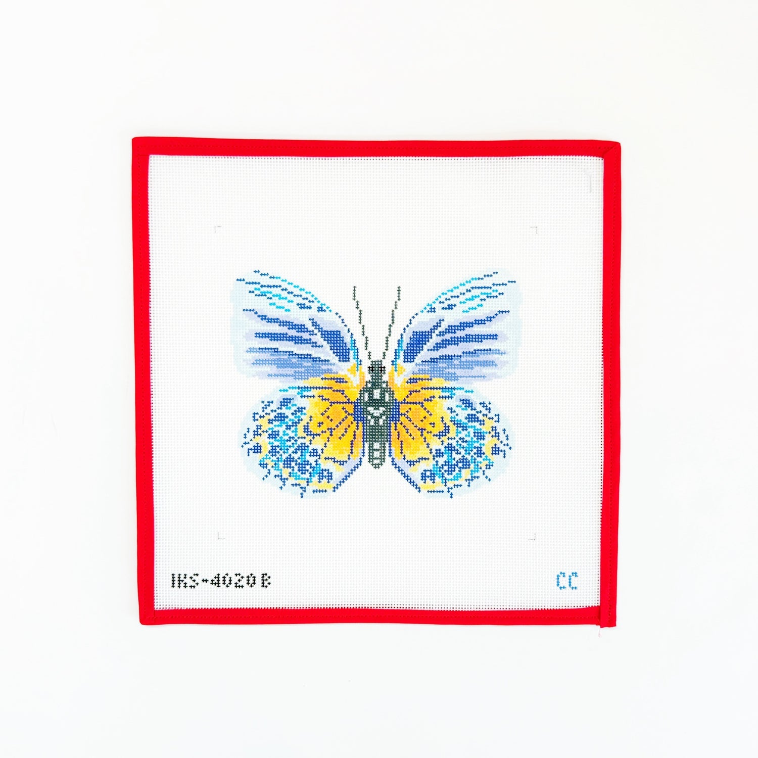 Large Butterfly - Blue AutumnInitial KCanvasThe Red Thread Atelier