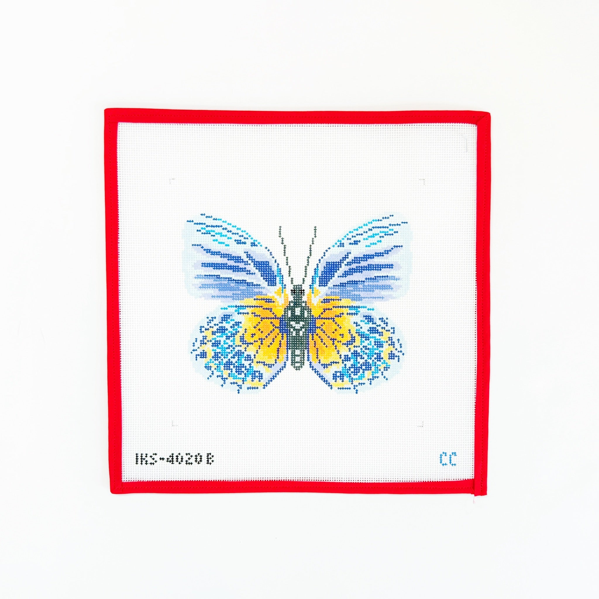 Large Butterfly - Blue AutumnInitial KCanvasThe Red Thread Atelier