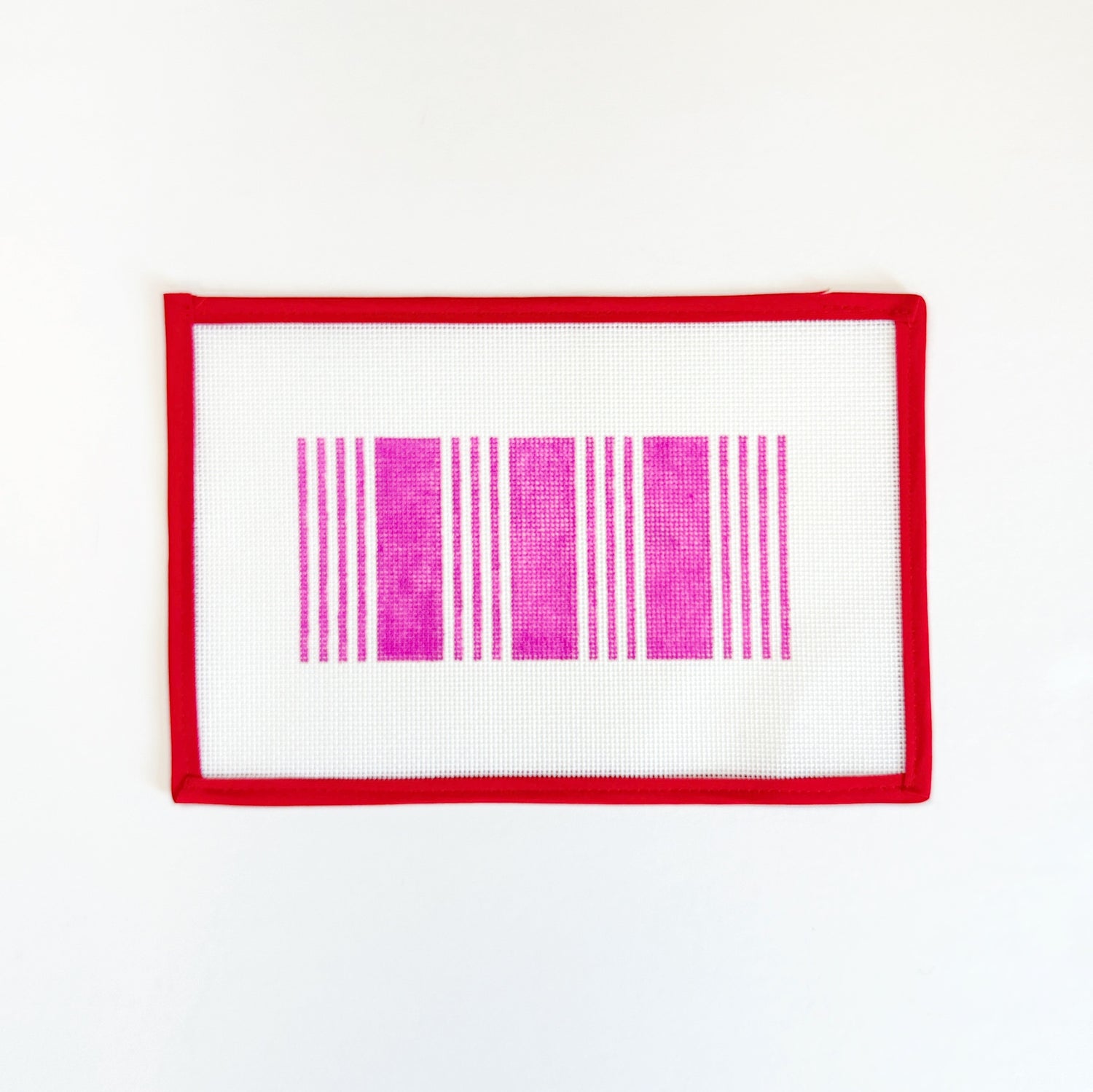 Ticking Stripe Eyeglass Case - MagentaLittle stitches needleworksCanvasThe Red Thread Atelier