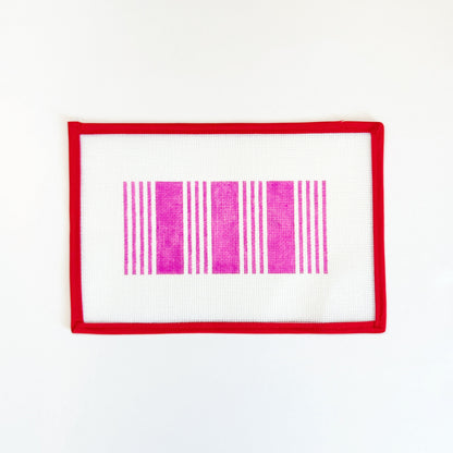 Ticking Stripe Eyeglass Case - MagentaLittle stitches needleworksCanvasThe Red Thread Atelier