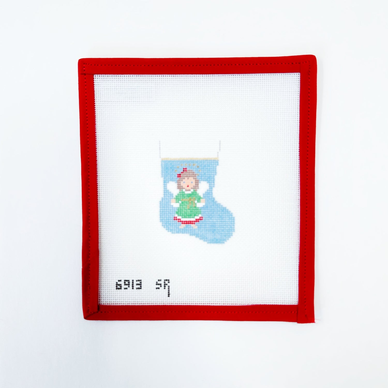 Mini Stocking - AngelSusan RobertsCanvasThe Red Thread Atelier