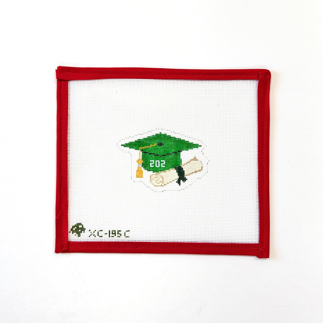 Grad Cap - greenElm Tree NeedlepointCanvasThe Red Thread Atelier