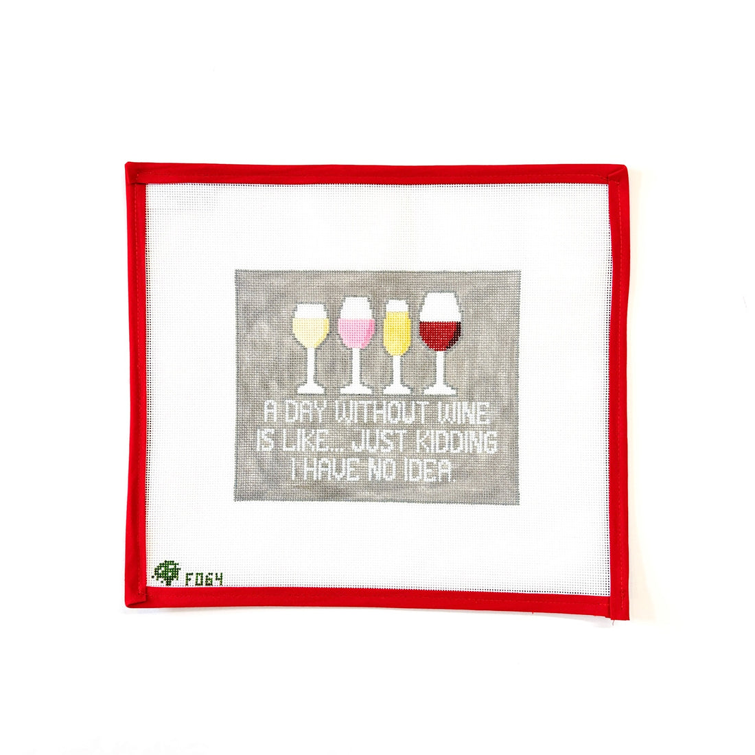 A Day Without WineElm Tree NeedlepointCanvasThe Red Thread Atelier