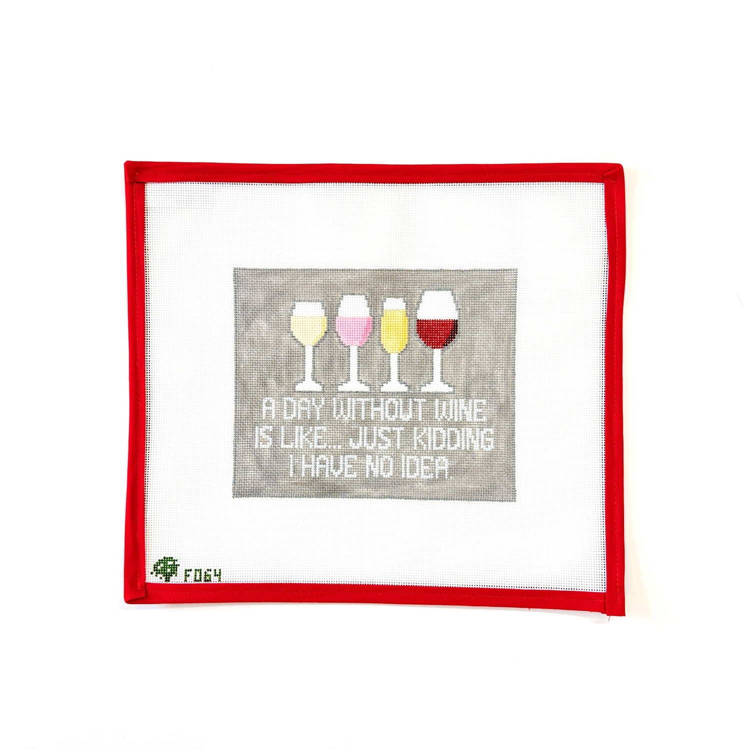 A Day Without WineElm Tree NeedlepointCanvasThe Red Thread Atelier