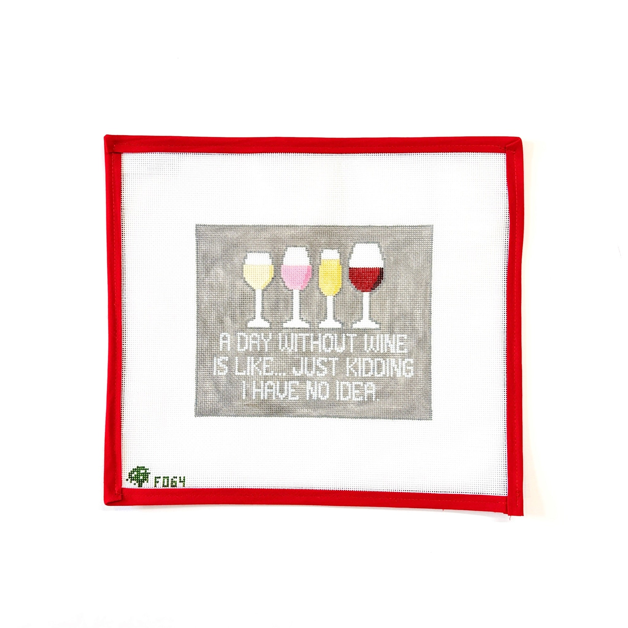 A Day Without WineElm Tree NeedlepointCanvasThe Red Thread Atelier