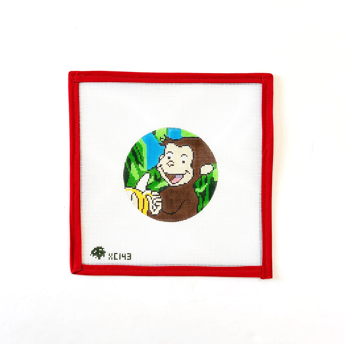 Curious GeorgeElm Tree NeedlepointCanvasThe Red Thread Atelier