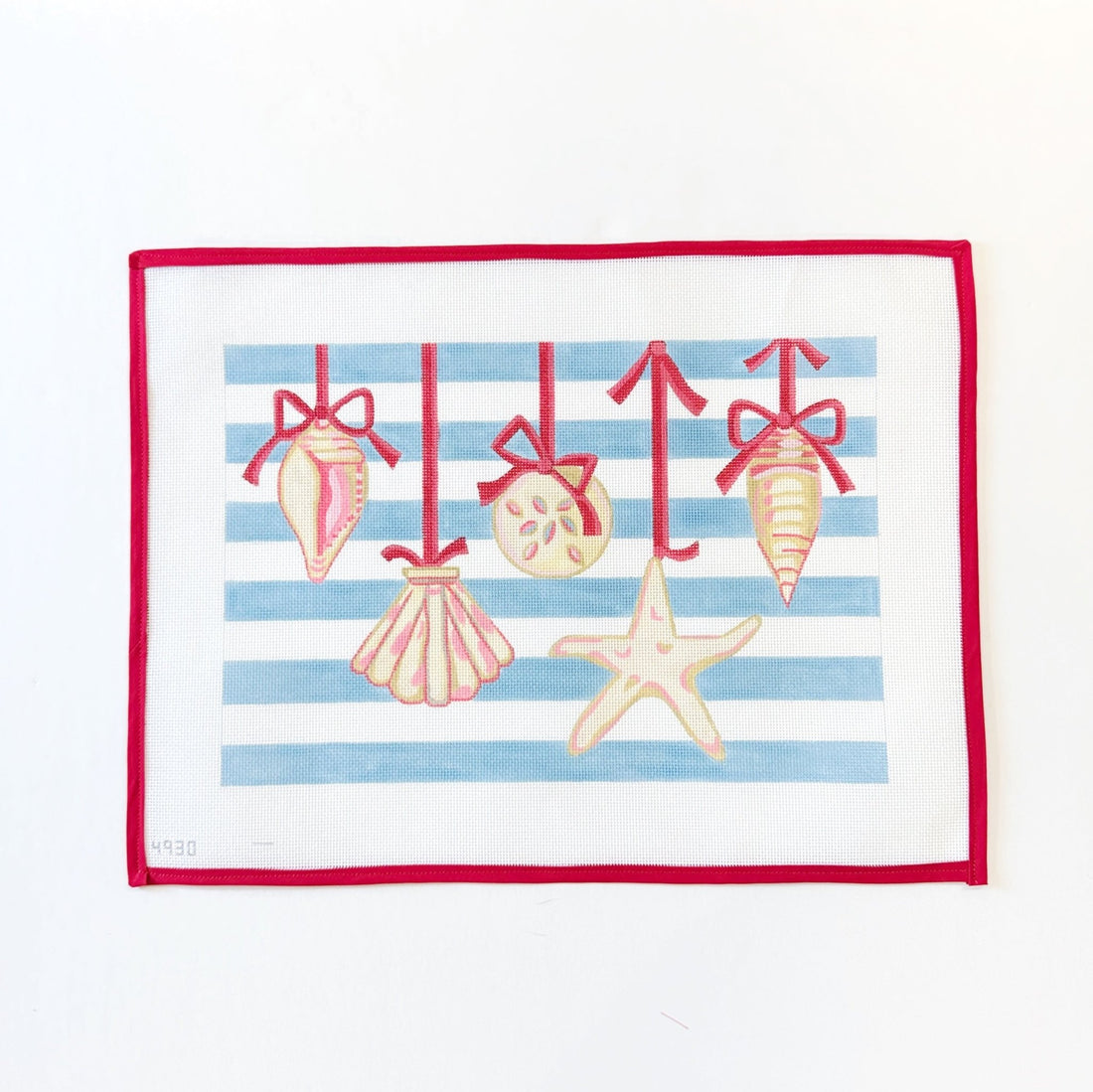 Seashell Ornaments on StripesAlice PetersonCanvasThe Red Thread Atelier