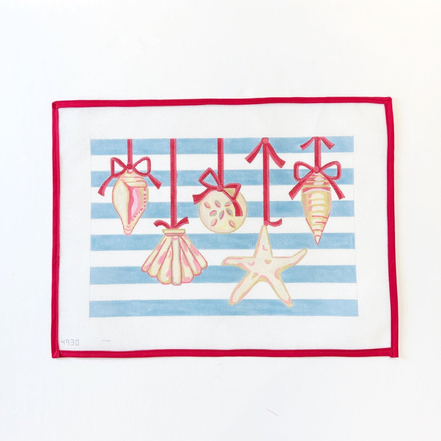 Seashell Ornaments on StripesAlice PetersonCanvasThe Red Thread Atelier
