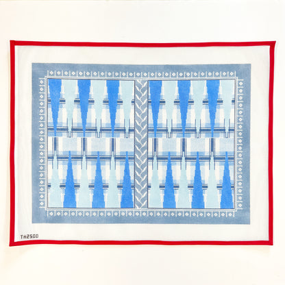 Blue Tartan Backgammon Board