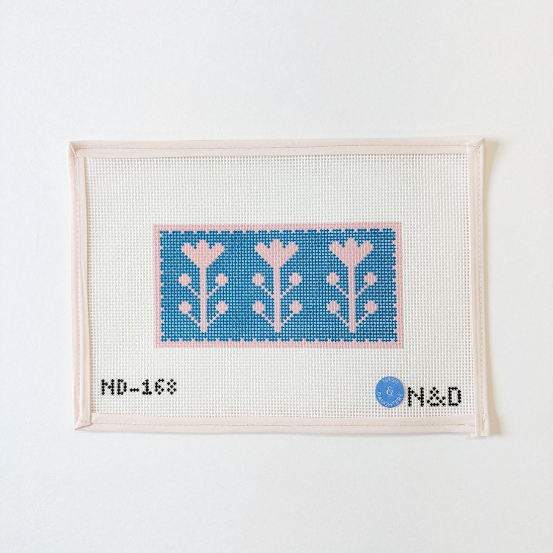 Pink and Blue Block Print Floral InsertNash and DaughtersCanvasThe Red Thread Atelier