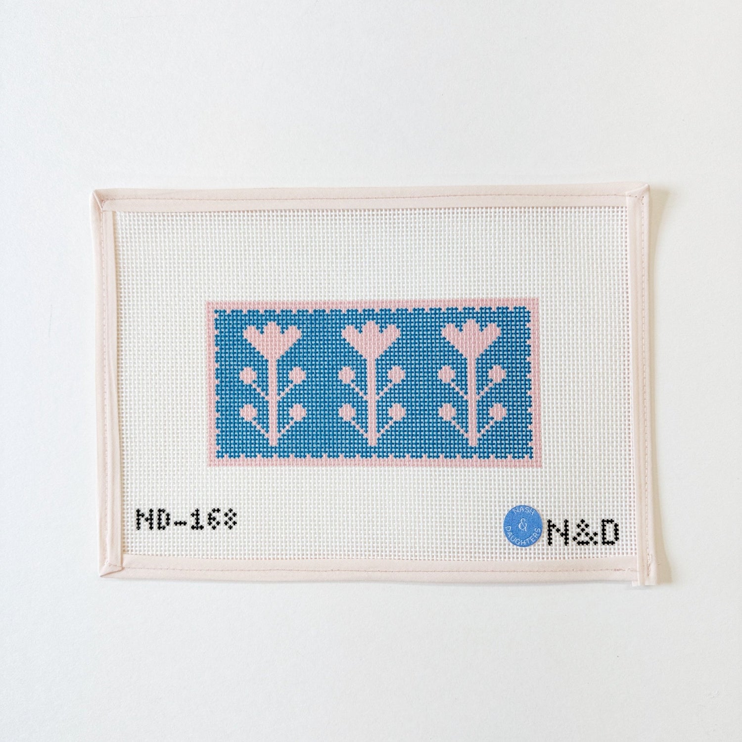 Pink and Blue Block Print Floral InsertNash and DaughtersCanvasThe Red Thread Atelier