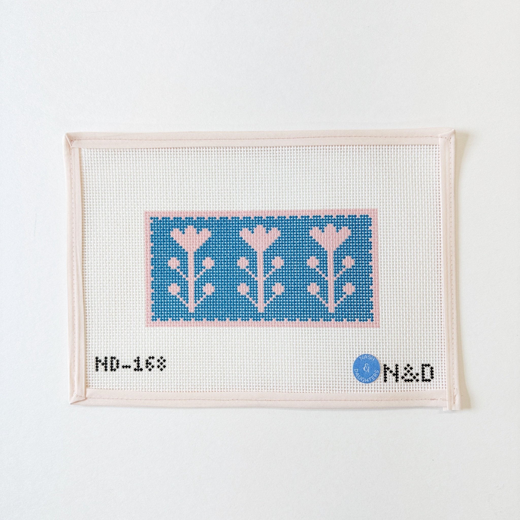 Pink and Blue Block Print Floral InsertNash and DaughtersCanvasThe Red Thread Atelier