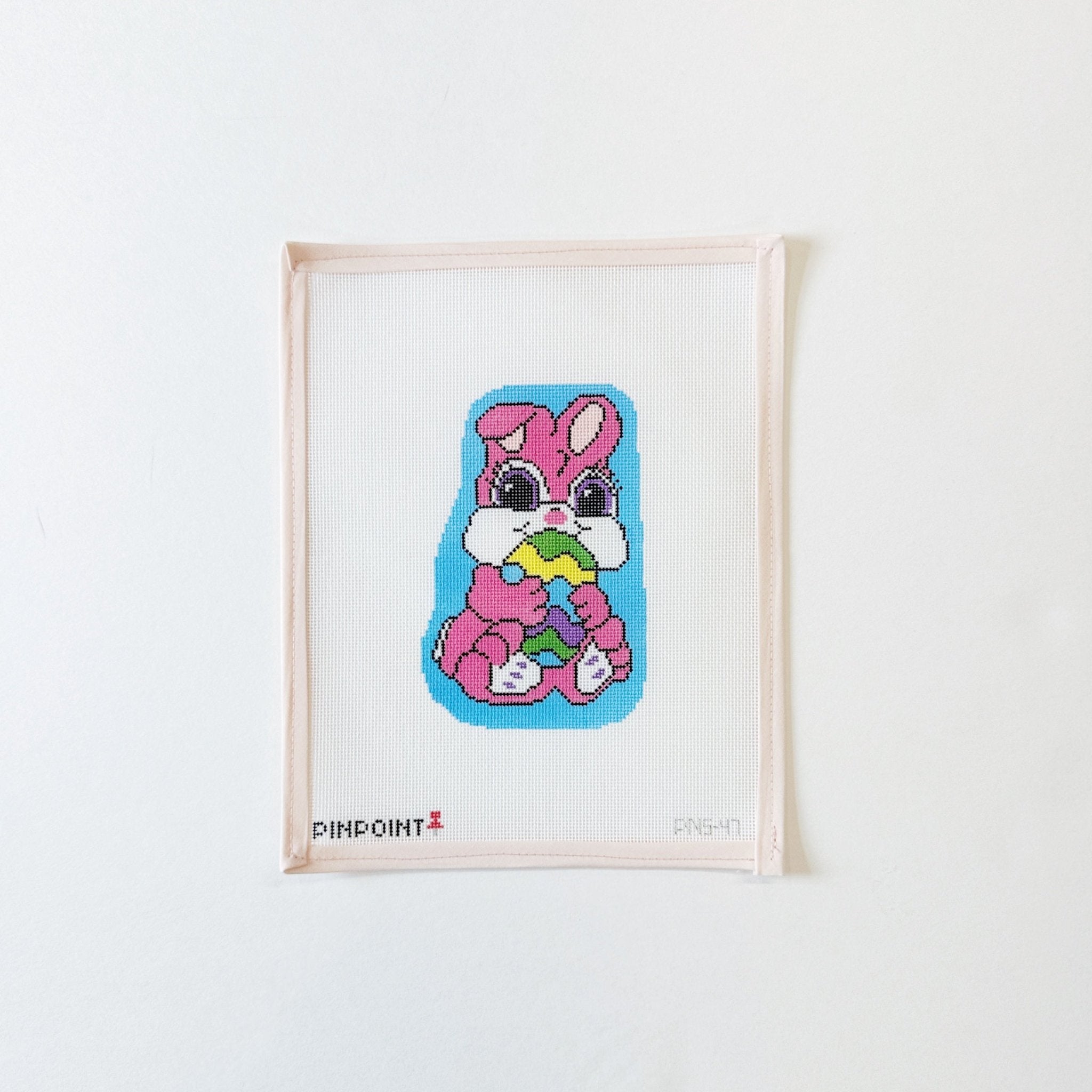 pink Easter Chocolate BunnypinpointCanvasThe Red Thread Atelier