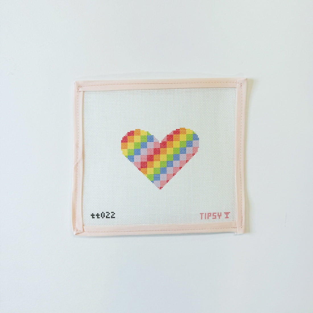 Rainbow Check HeartThreaded &amp; TipsyCanvasThe Red Thread Atelier