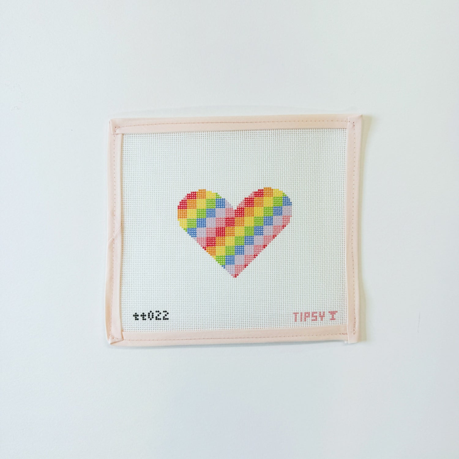 Rainbow Check HeartThreaded &amp; TipsyCanvasThe Red Thread Atelier