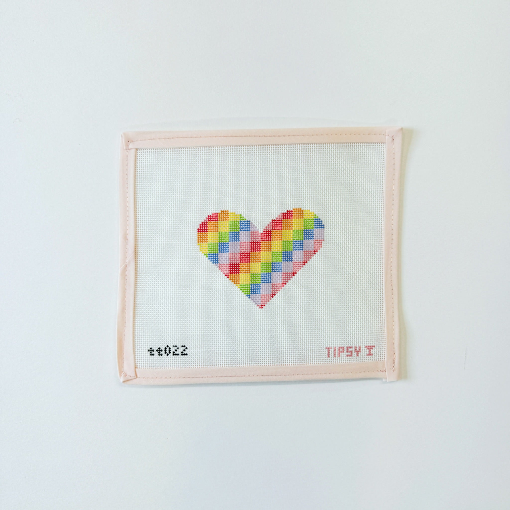 Rainbow Check HeartThreaded &amp; TipsyCanvasThe Red Thread Atelier