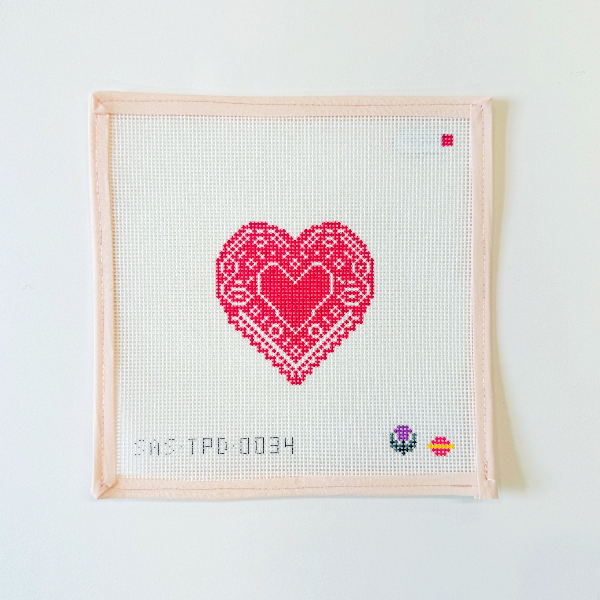 Pink Heart DollySaturnalia StitchingCanvasThe Red Thread Atelier