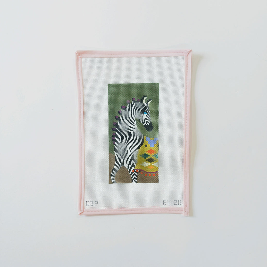 Zebra on Green InsertColors of PraiseCanvasThe Red Thread Atelier