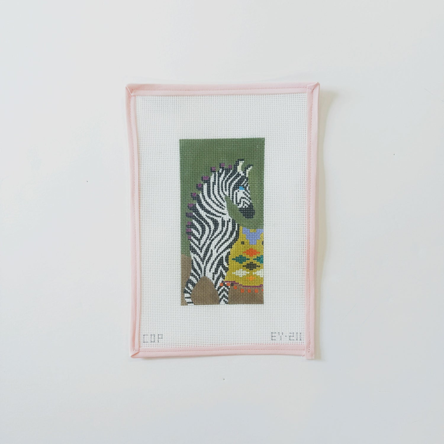 Zebra on Green InsertColors of PraiseCanvasThe Red Thread Atelier