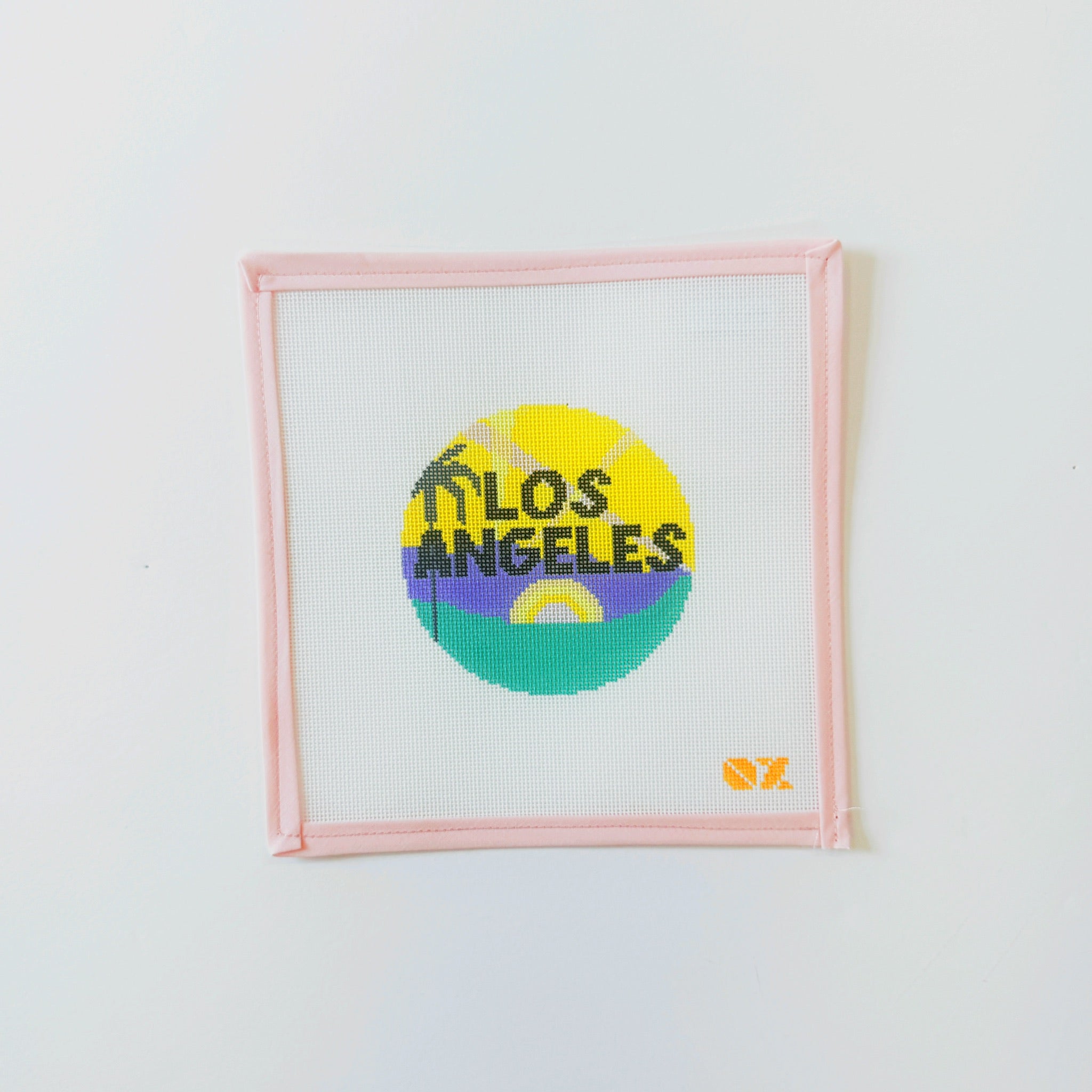 Los Angeles Retro Travel OrnamentOz NeedleCanvasThe Red Thread Atelier