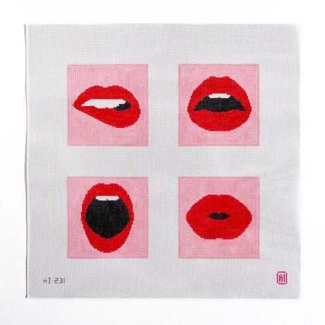 Red Lips Coaster SetAllison IvyCanvasThe Red Thread Atelier